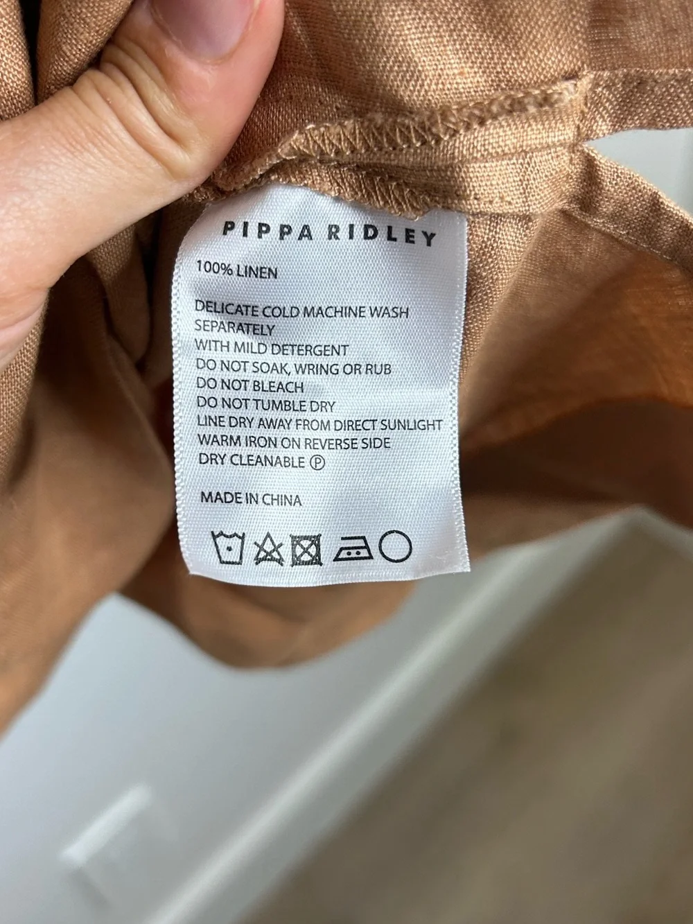 NWT Pippa Ridley 100% Linen Sangria Balloon Sleeve Lightweight Dress in Biscuit